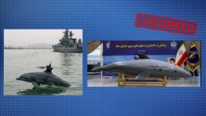 These images do not prove that Iran has unveiled kamikaze dolphin drones