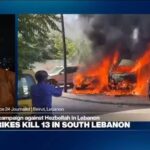 Israeli airstrikes kill 13 in south Lebanon, Lebanese sources say